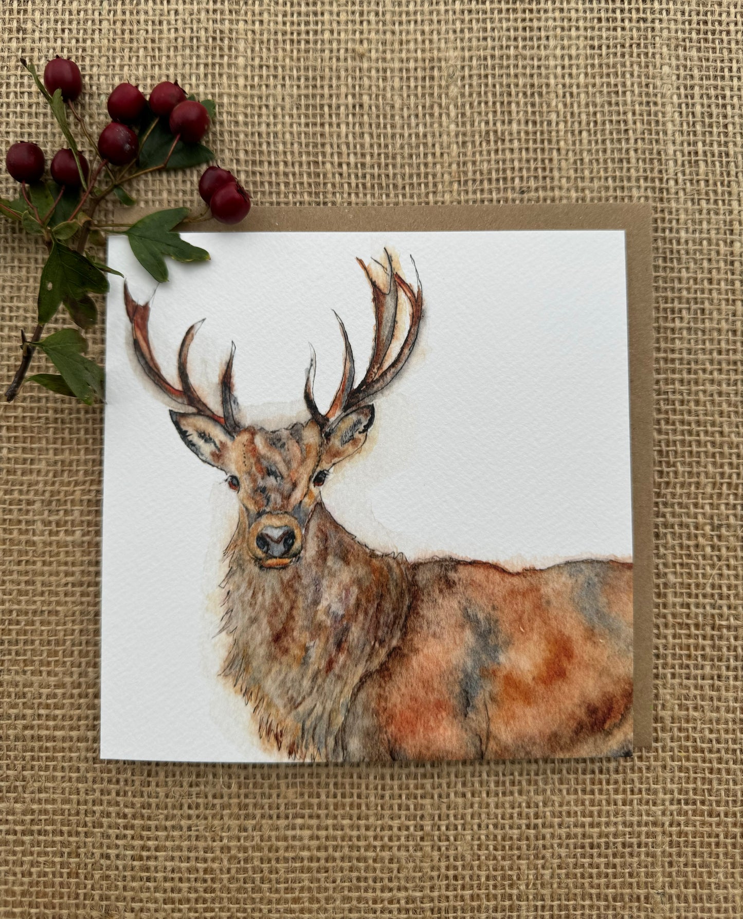 Stag Greeting Card, Stag Christmas Card, Blank Inside