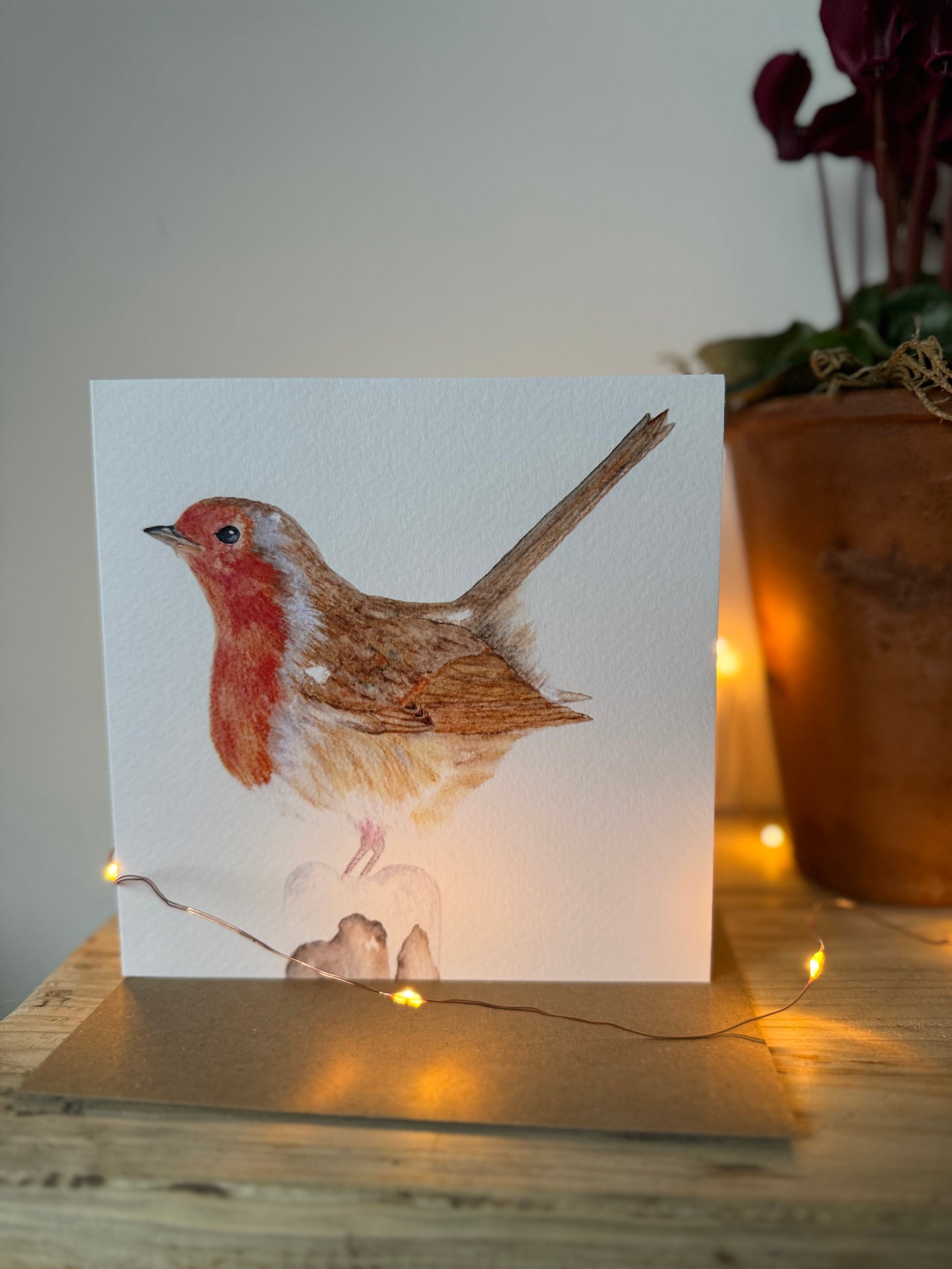 Robin Greeting Card, Christmas Card, Blank Inside