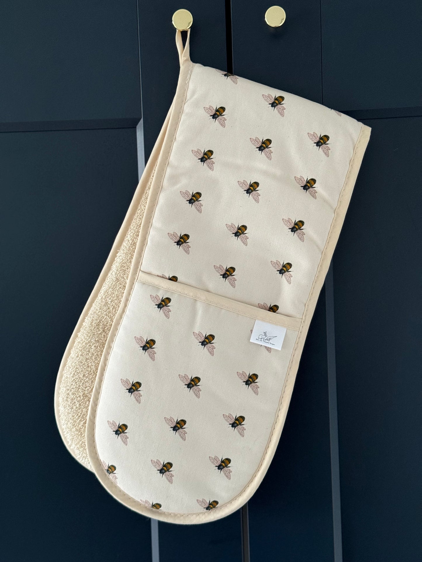 Beautiful Bees Double Oven Glove