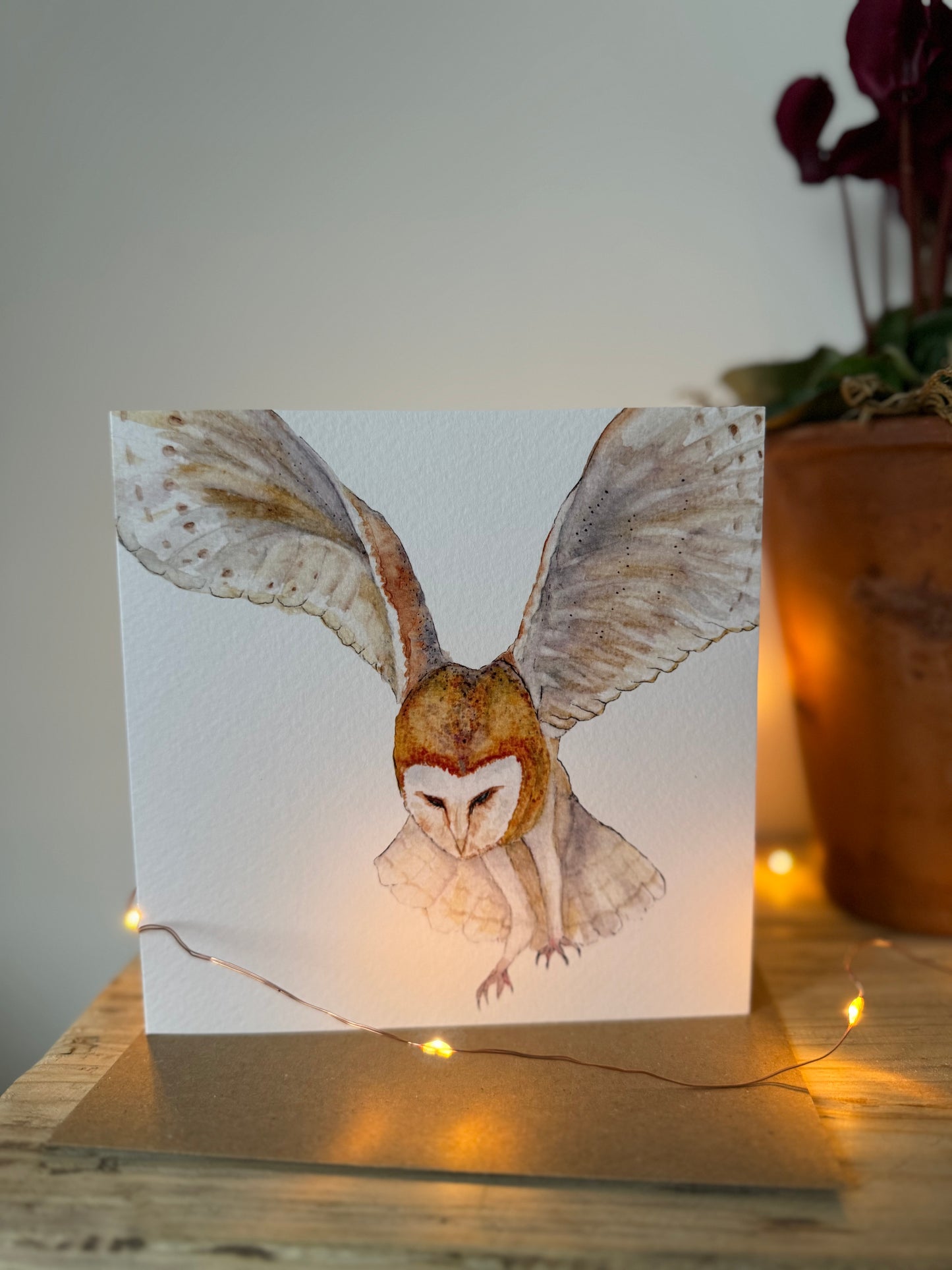 Barn Owl Greeting Card, Barn Owl Christmas Card, Blank Inside