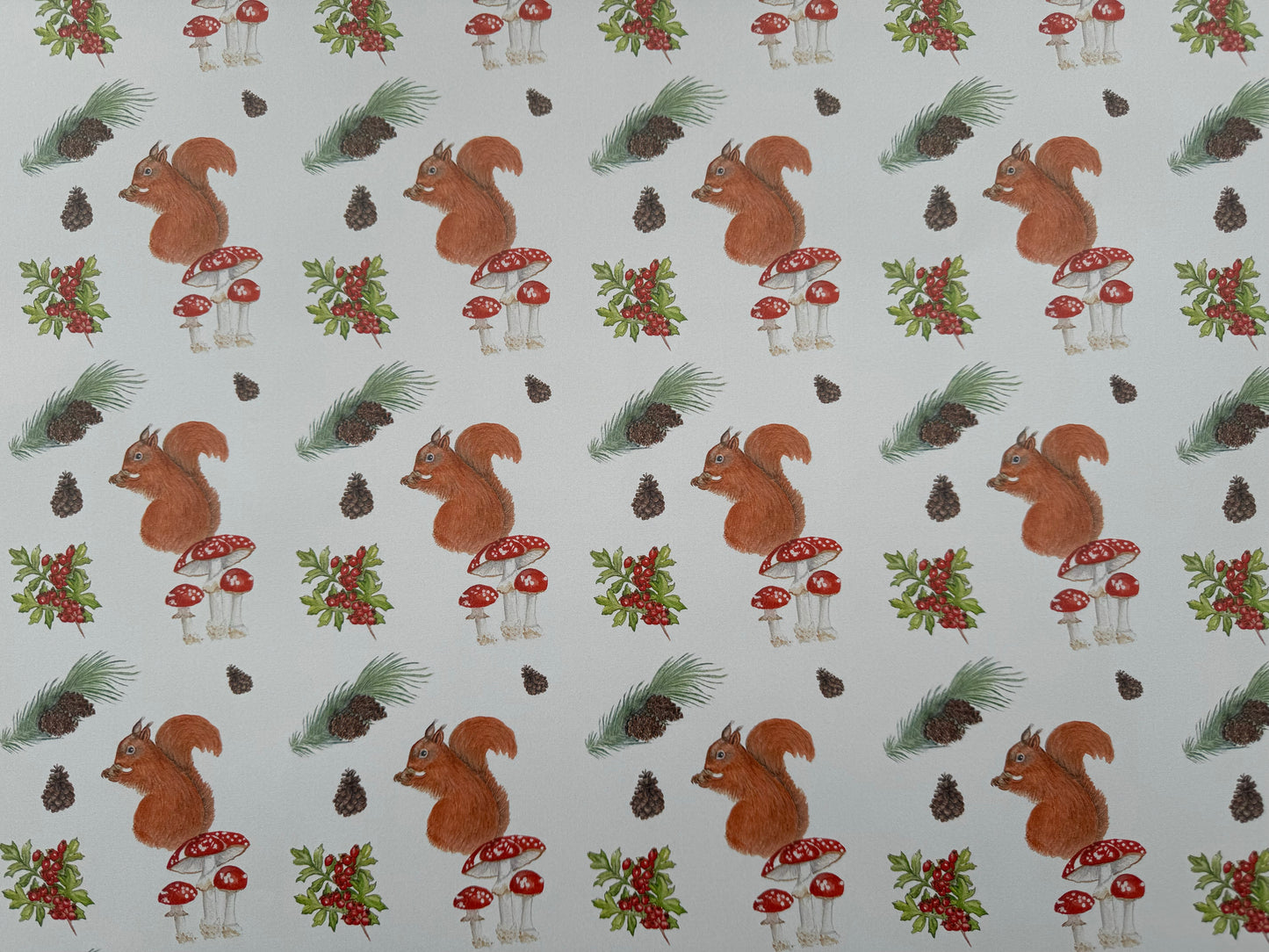 Red Squirrel Wrapping Paper, Luxury Eco Gift Wrap
