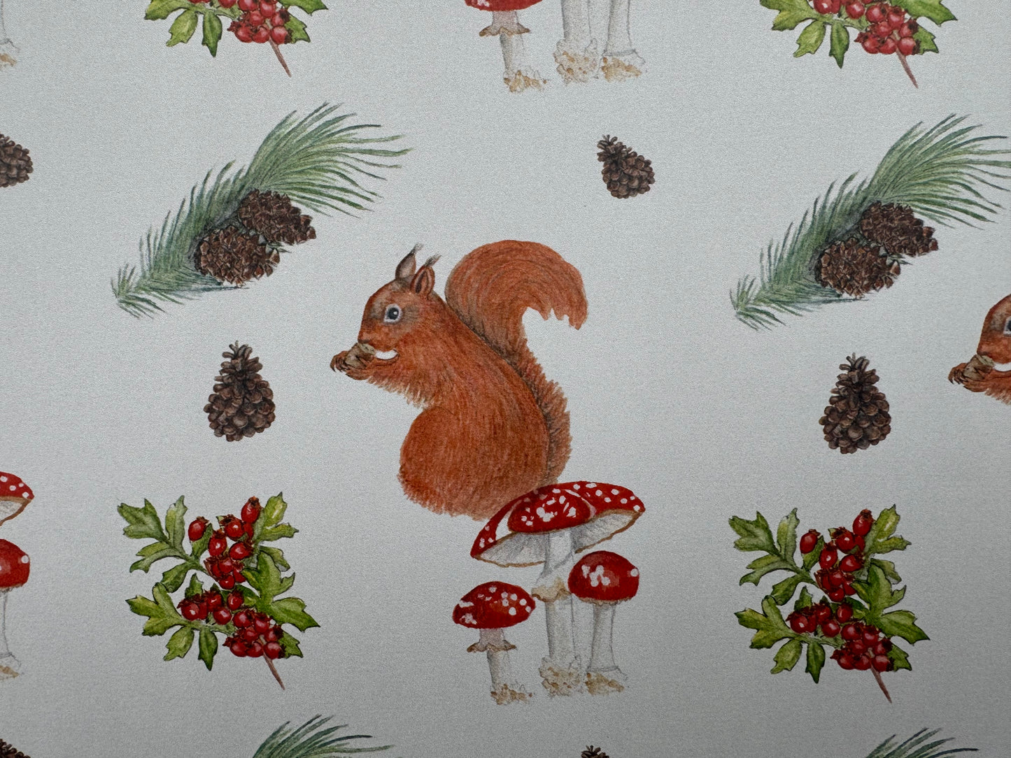 Red Squirrel Wrapping Paper, Luxury Eco Gift Wrap