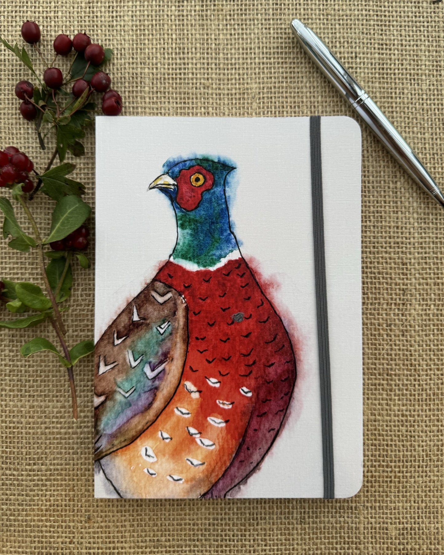 A5 Notebook, Pheasant Design, Lined Paper - Hare and Pheasant Designs