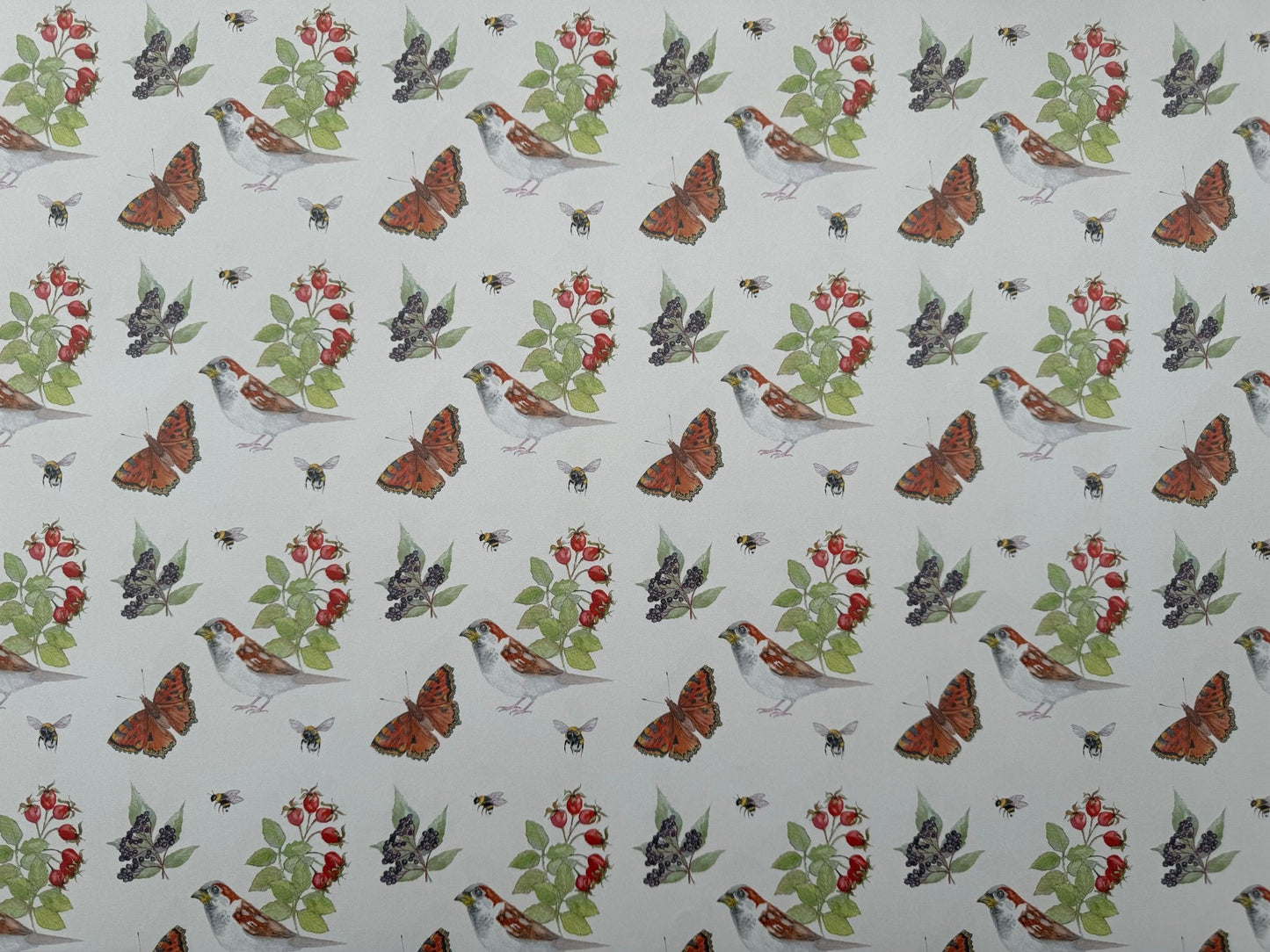 Autumn Hedgerow Wrapping Paper, Luxury Eco Gift Wrap - Hare and Pheasant Designs