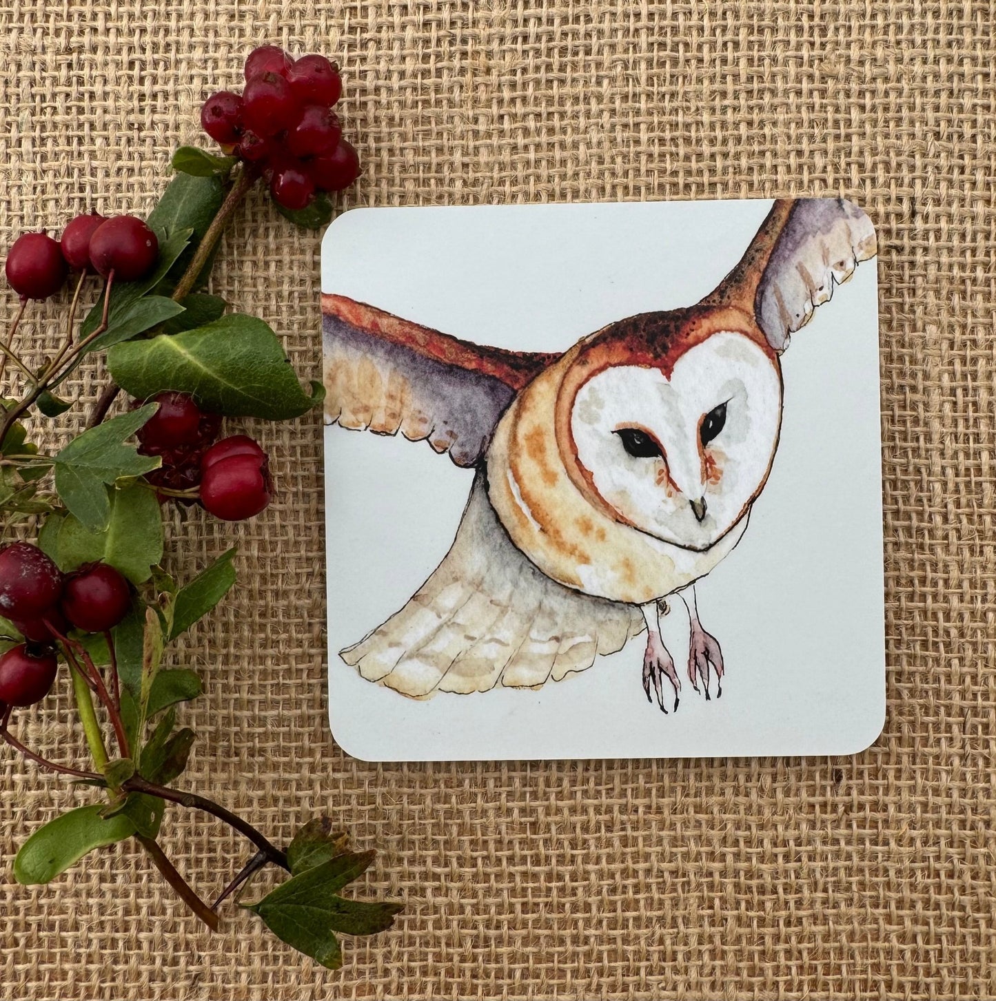 Barn Owl Coaster - Hare and Pheasant Designs