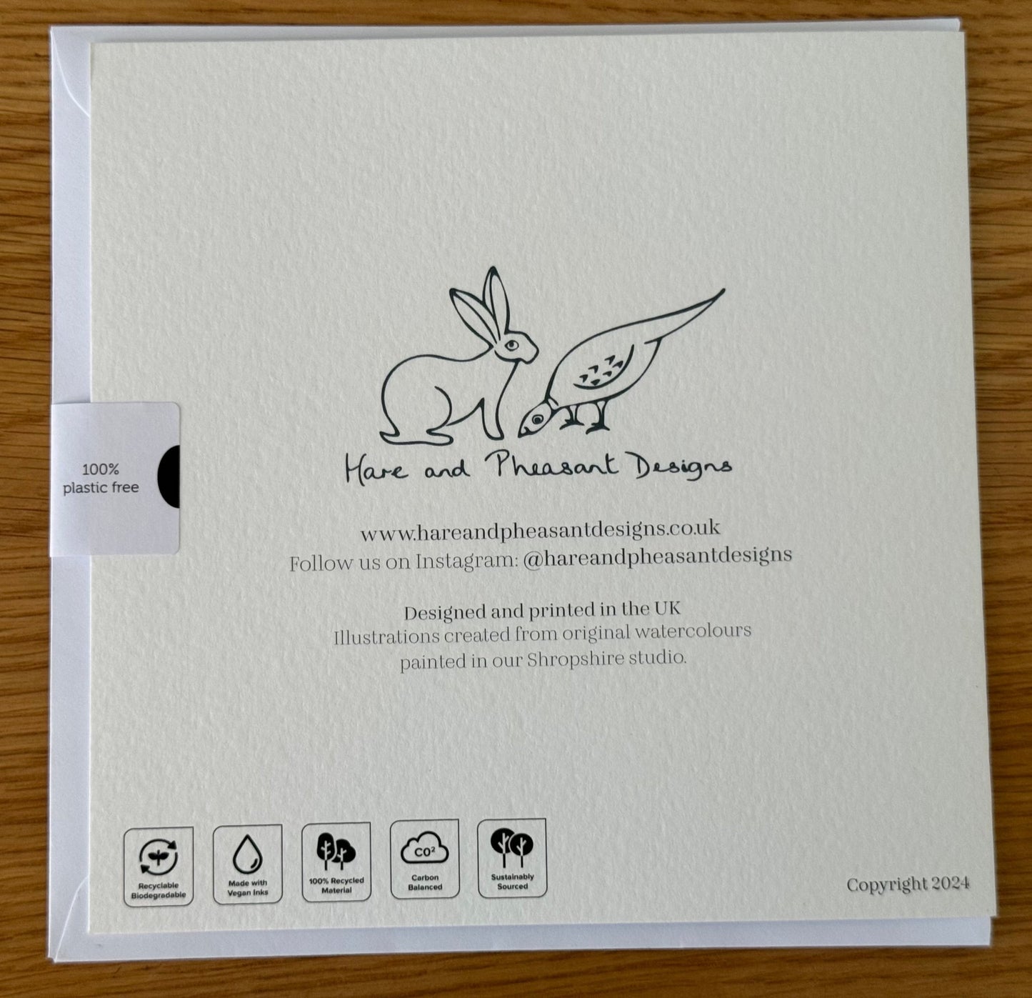 Fox Card, Fox Greeting Card, Blank inside, Wildlife Greeting Card, Bird Greeting Card - Hare and Pheasant Designs