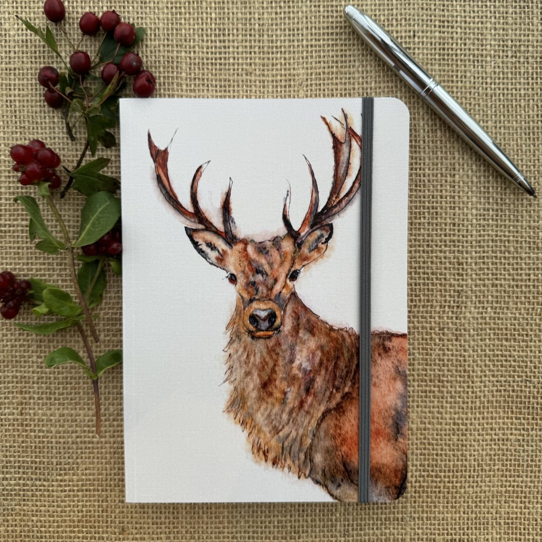 A5 Notebook, Stag Design, Lined Paper - Hare and Pheasant Designs