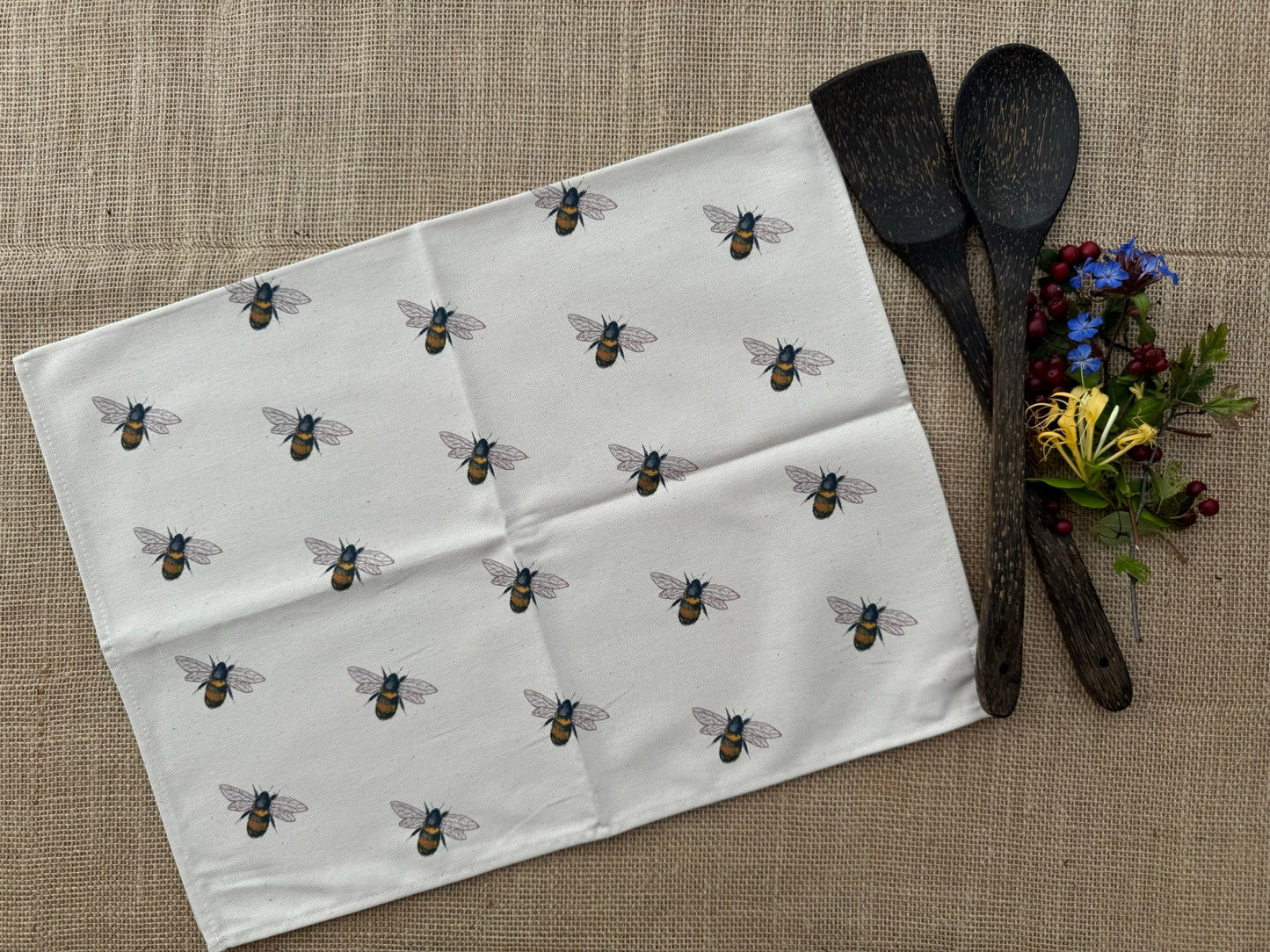 Beautiful Bees Tea Towel - Hare and Pheasant Designs